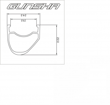 Gunsha Laufradsatz XC Race  TLR  assymetrisch- elegantes Profil ab 1400 Gr.